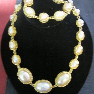 Gold & Pearl Statement Set-Vintage